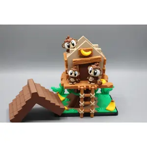 Flexi Monkey Tree House Playset | 3D Printed Articulated Monkey Tree House Diorama | Sensory Fidget Toy | Desk Decor
