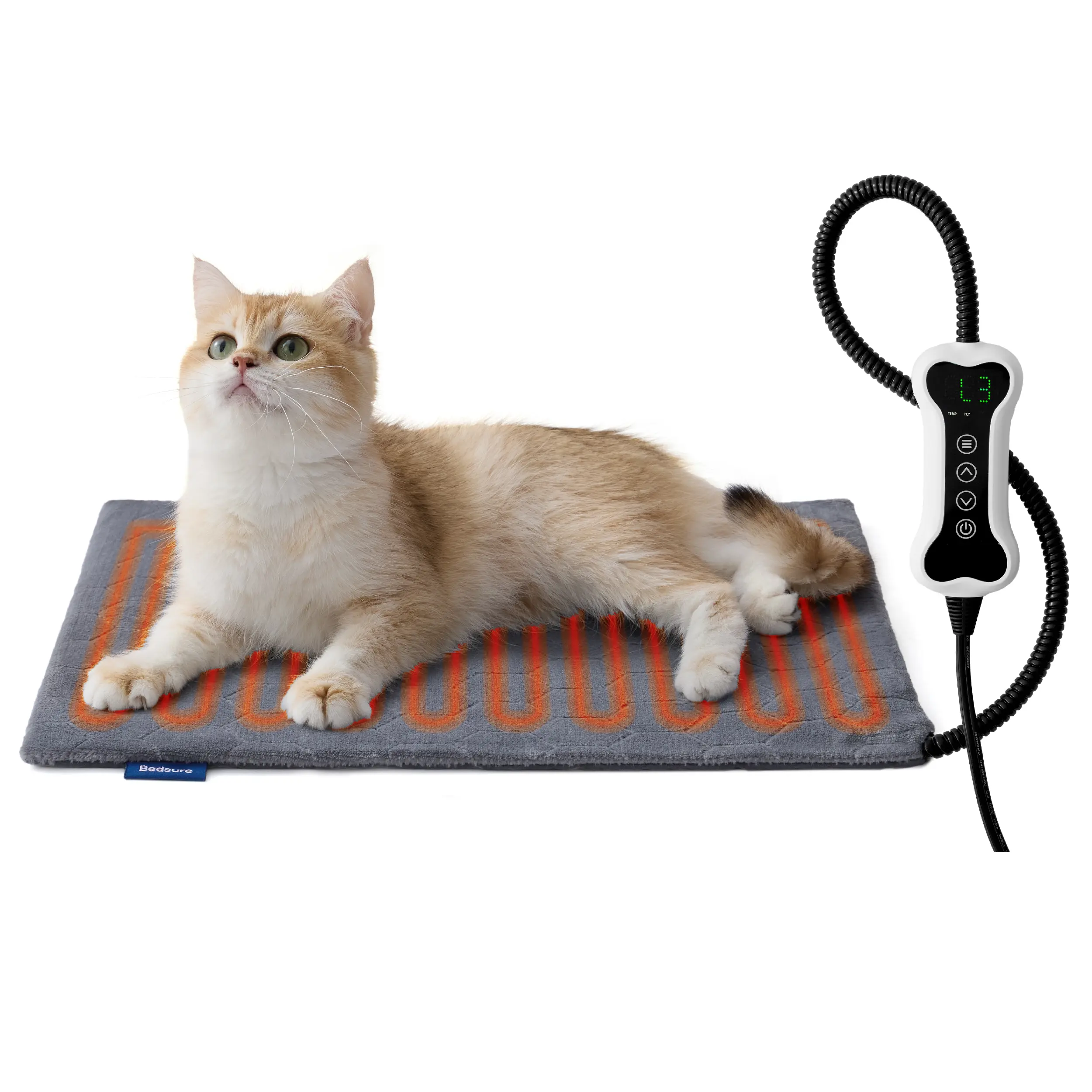 Lesure Pet Heating Pad Electric Heating Pad for Dogs Cats Temperature Adjustable Heated Bed Mat with Timer Waterproof Indoor Warming Pad