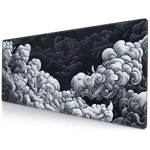 Cloud Pattern Mouse Pad, Rectangle Gaming Mouse Pad, Office Desk Keyboard Mat for Home Office Desk, Non-Slip Rubber Base Mousepad for Gaming