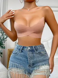 Women's Small Bust Lift Strap, Breathable Fabric No-Shoulder Nipple Patch, Skin-Friendly Medium Support Band, Suitable for Sports & Daily Use, Bras