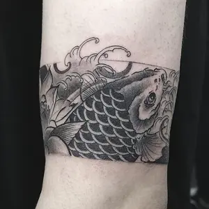 6 Big Picture Plant Tattoo Sticker, Including 1 Carp Element and 5 Random Styles, Lasting for 7-15 Days, Waterproof and Friction Resistant, Real Effect, Suitable for People Who Are Afraid of Pain, Do Not Want to Tattoo