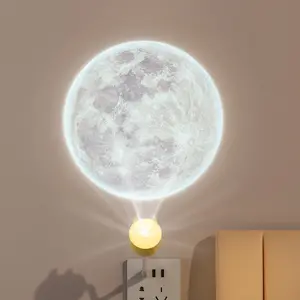 Remote Control USB Moon Projector Lamp for Kids Adjustable Night Light for Bedroom Home Decor Ideal Christmas Birthday Gift for Boys Girls