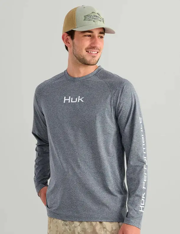 HUK Storm Blue Airweight LS Crew