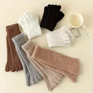Coral Fleece Five-Toe Socks for Winter, Warm and Cozy Sleep Socks for Men and Women, Anti-Cold Home Socks, Perfect Christmas Gift
