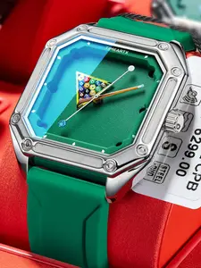 Timeartx 2026 New Fashion Square Quartz Watch, Unisex Dial Rubber Strap, Sport Casual Wristwatch for Men and Women