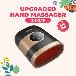 [Plus Model] CINCOM Upgraded Hand Massager (BLACK), Cordless Hand Massager with Heat for Gifts