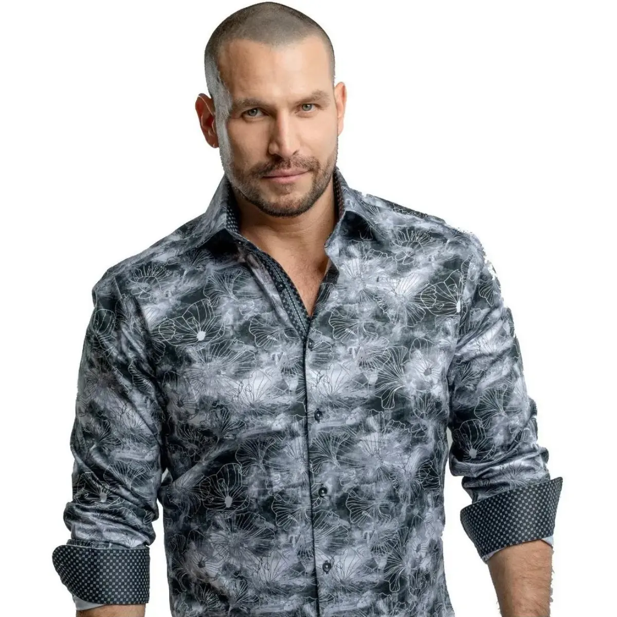 Ranger's Camisa Original Rafael Amaya Luxury Collection By Ranger's - 273CA01 Fitted Long Sleeve Tie Dye Medium Length All Seasons 100% Cotton Edición Limitada