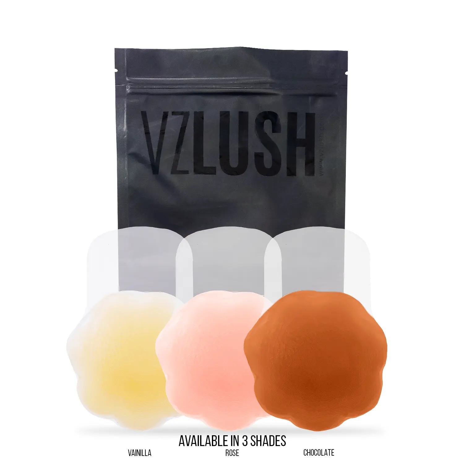 VZLUSH Sticky Bra for Breast Lift - Invisible Silicone Adhesive Pasties, Nipple Covers & Petals, Seamless Design, Chocolate Color, Discreet Comfortable Women's Wear - Womenswear