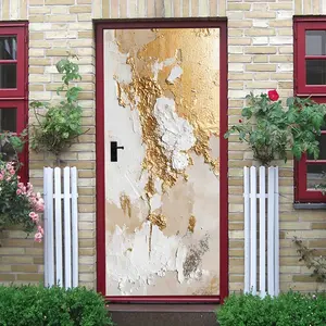 2pcs   Textured Wall Sticker with Gold and Beige Gradient Design, Self Adhesive Removable Art Decor for Living Room,,Bedroom Walls, Easy to Install, Adds ModernStyle and Unique Artistic Charm to