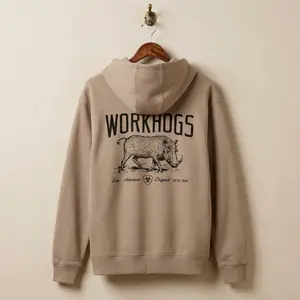 Rebar Lightweight Workhog Hoodie - Western Aztec Pattern Pullover Sweatshirt, Premium Cowboy Menswear Streetwear Hoodie