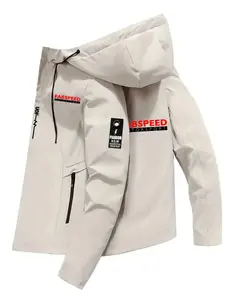 Men's Fitted Motorcycle Windbreaker Jacket, Plain Pattern, All-Season Outdoor Clothing, Fashionable & Durable, Multiple Colors & Sizes