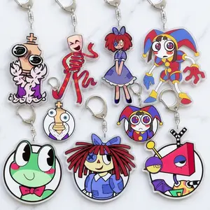 The Amazing Digital Circus Ragatha Pomni Gangle Kinger Acrylic Selfmade Cute Cartoon Anime Keychain Pendant