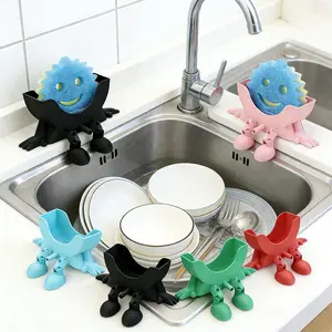 Aeropostale Funny Dish Sponge Holder with Drainage for Scrub Mommy & Sponge Dad Sponges Perfect Fit for Better Hygiene Cleaning Pad Kitchen Wipe Wipe