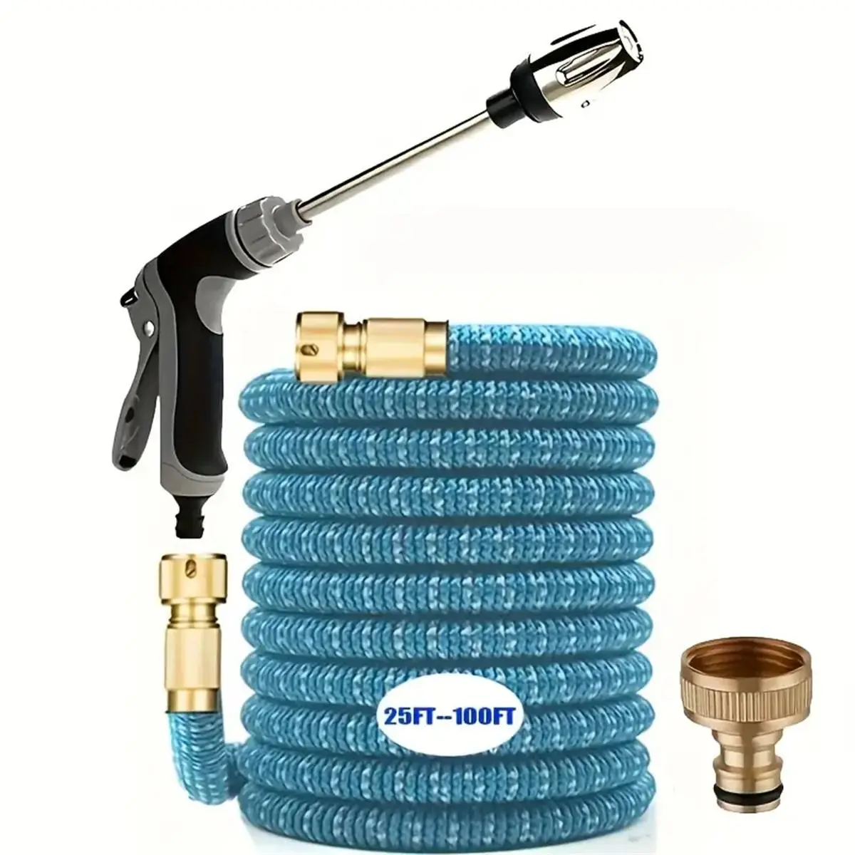 Retractable Hose Set, 1 Set High Pressure Car Wash Water Hose with Sprayer, Garden Hose Spray Nozzle, Garden Watering & Irrigation Tool for Home Car Washing, Expandable Garden Hose