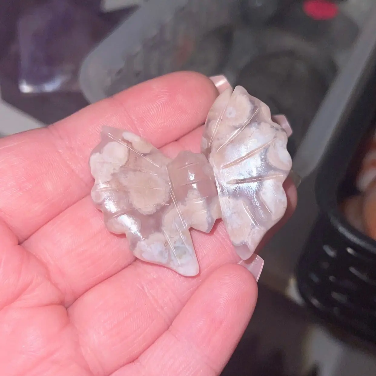 High quality flower agate butterfly