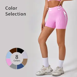 【EcoAthleis】 High-Waist Gym Shorts Squat-Proof & Butt-Lifting Soft Stretchy Fabric for Yoga Workout Slim Fit High Elasticity Bare Fabric peach butt Seamless Waist Leggings Set shorts