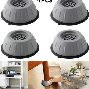 4 Piece Universal Anti-Vibration Foot Pads, Shock Absorbing Non-Slip Noise Reduction Moisture Proof Refrigerator Mats for Fridge & Washing Machine, Refrigerator Accessories