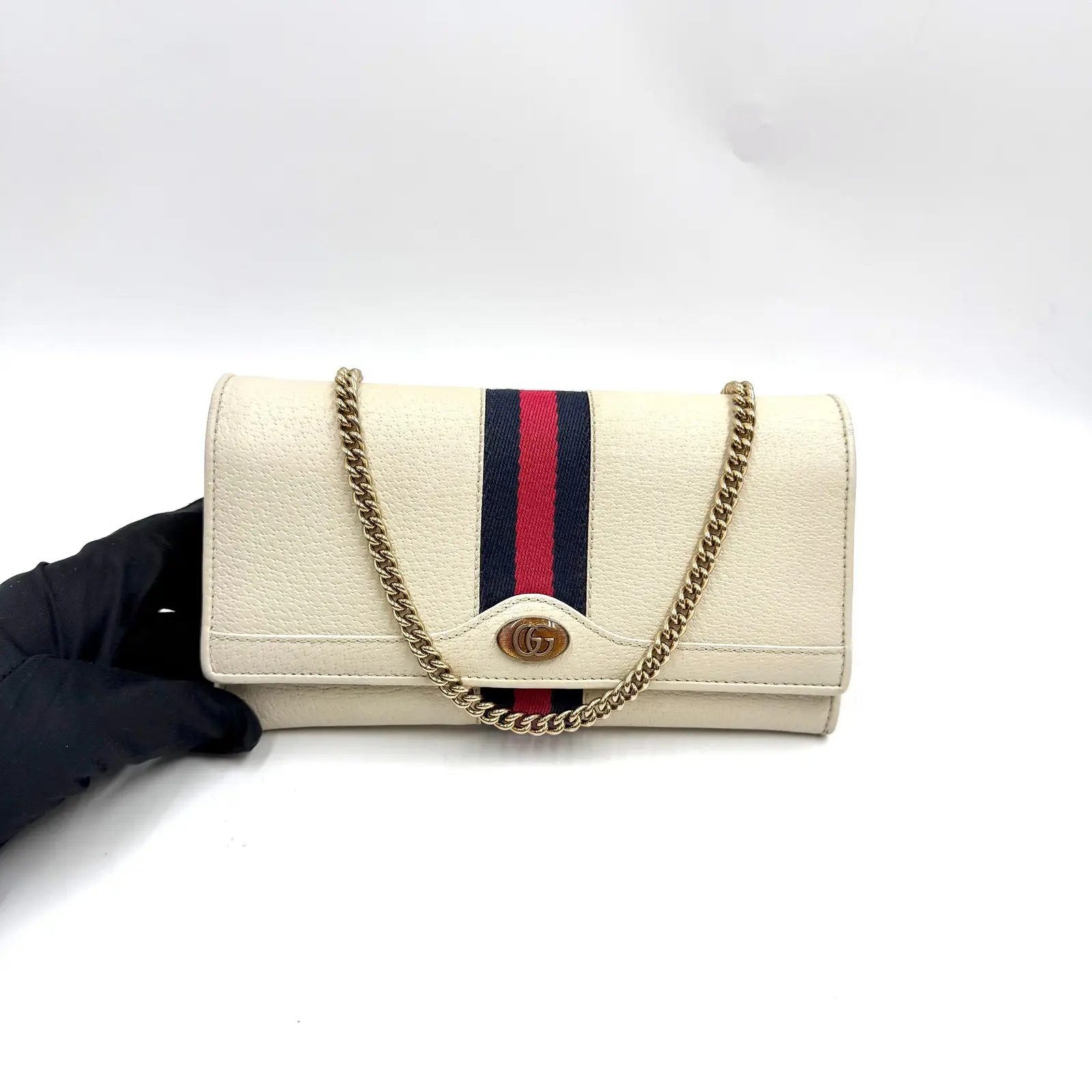 Pre-owned GUCCI AS SHOWN Clutches & Wristlets HZ 3335 Ophidia Leather Chain Crossbody Bag 26.04.15