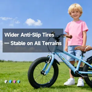 WinHope Explorer Kids’ Bicycle Ages 2–9 | 12–18-inch with Training Wheels, Water Bottle Holder | 95% Preassembled, Foot Brake, Adjustable Seat/Handlebar