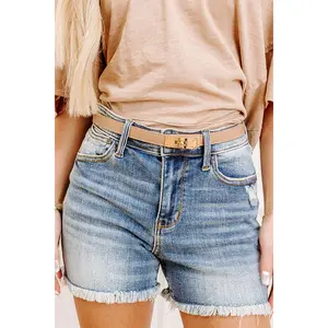 Final Touch Faux Leather Belt in Warm Taupe