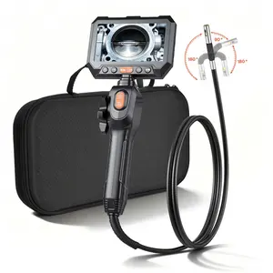 fathersdaygift VEVOR 2-Way Dual-Lens Articulating Endoscope with Light, 1080P HD Industrial Borescope Inspection Camera with Articulated Probe, Rigid Snake Scope Cam for Wall Automotive Engine Inspect-4.9FT