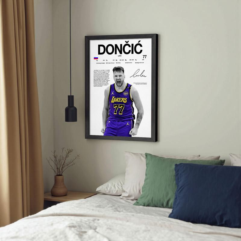 Luka Doncic, Tatum, SGA, Flagg, Morant, Wembanyama Canvas Print Posters, Rising Stars, Autographed Player Career Posters, Home Decor