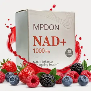 MPDON NAD+ Support Supplement 1000mg Nicotinamide Riboside & Resveratrol with PQQ, Extra Strength Formula for Daily Vitality, Energy & Focus Berry Flavor Stick Packs, 30 Count