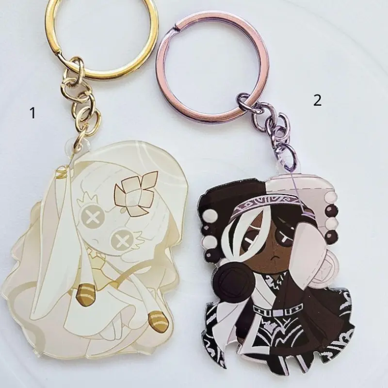 Cookie Run Keychains - Dark Cacao Cookie and Mystic Flour Cookie