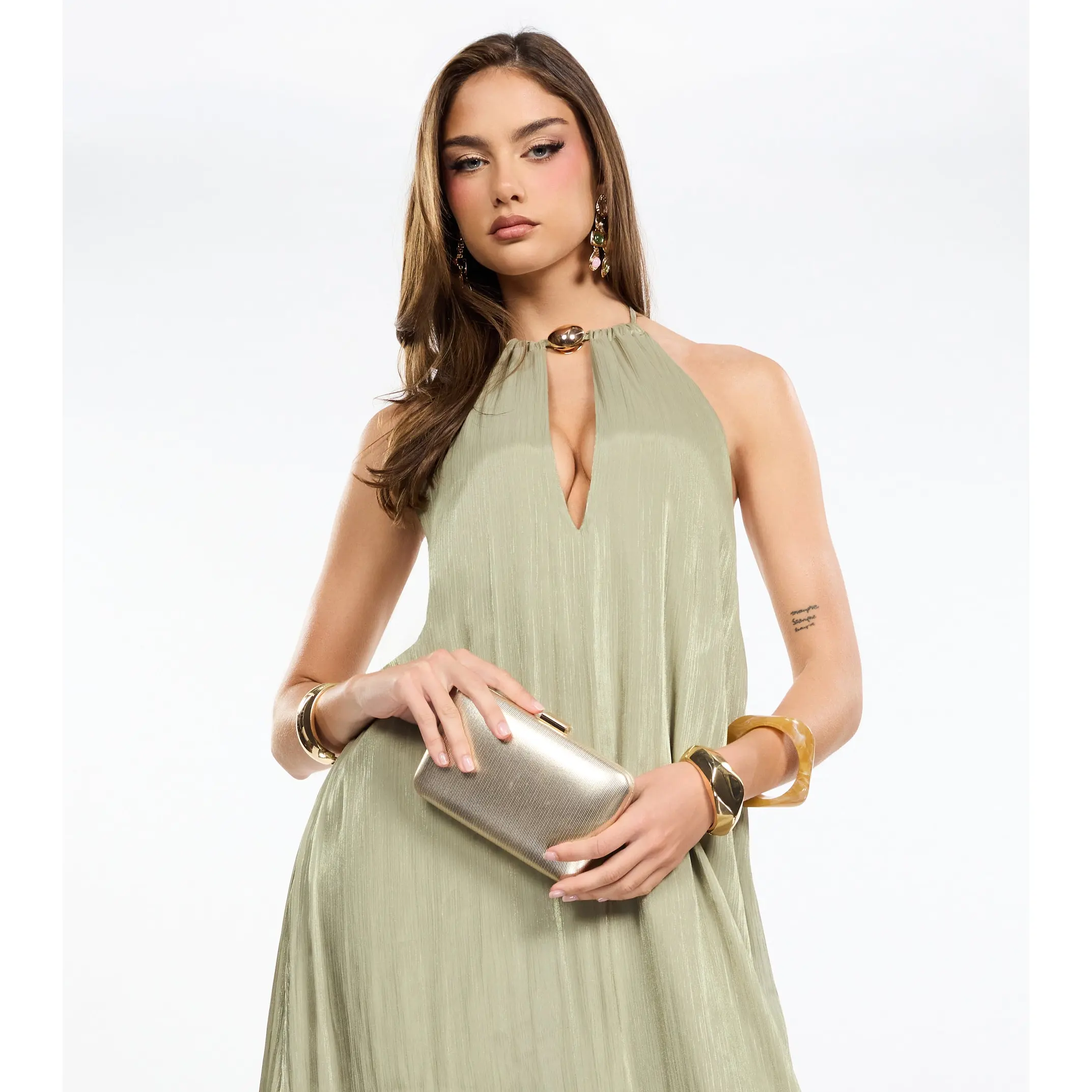 Booked Solid Pleated Evening Clutch