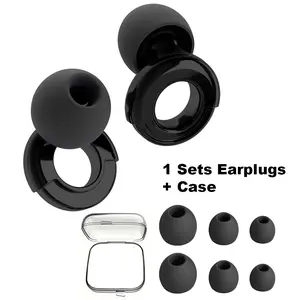 Super Comfortable Reusable Earplugs Set, XS/s/m/l Sizes with Storage Case, Flexible Fit Design, Silicone + Abs Material, Ideal for Sleep & Travel, Ear Protection