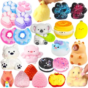 Squishy Squeeze Toys Squishies Fidget Toy with Adorable Animals and Fake Food Ideal Gift for Party Christmas Halloween Birthday