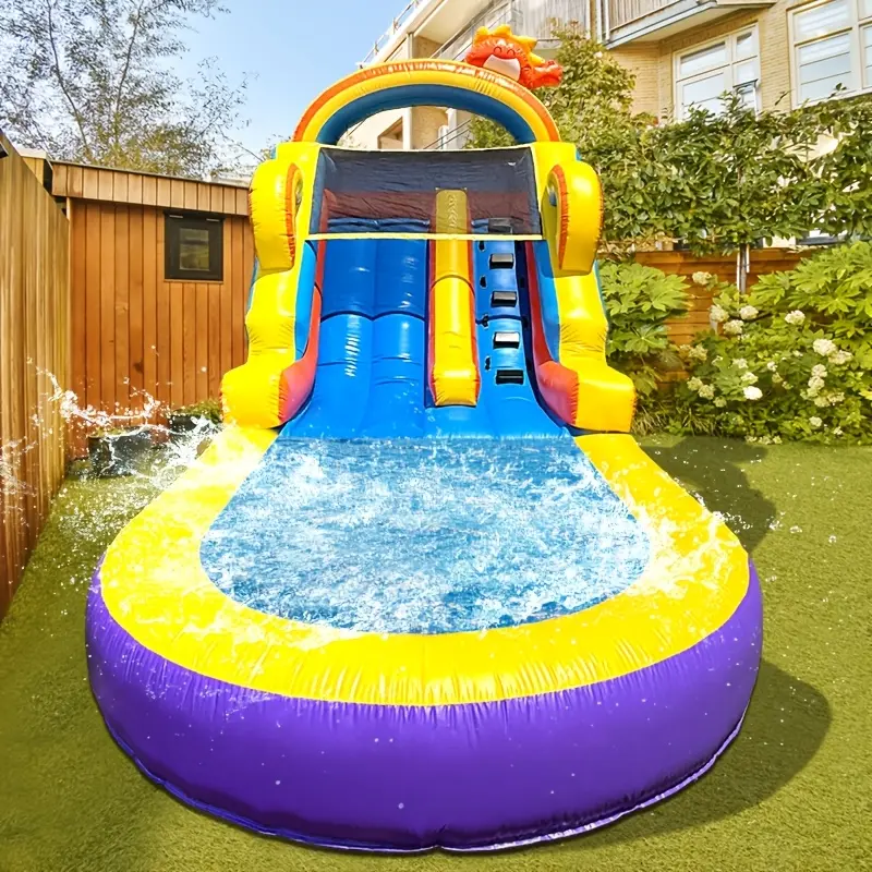 Inflatable Water Slide Commercial Grade: 21FT(L) Water Bounce House for Adults, Big Pool, Premium PVC, Wet & Dry, with Blower - for Outdoor Birthday Summer Refreshing Party