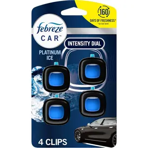Car Air Freshener Vent Clip Platinum Ice Scent, .oz.Car Vent Clip, Pack of