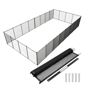 GAOMON Pool Fence 4 x 48 FT, Removable Mesh Pool Safety Fence for Inground Pools, Durable Aluminum Pool Fencing, Easy DIY Installation Swimming Pool Fencing, for Child & Pet Protection