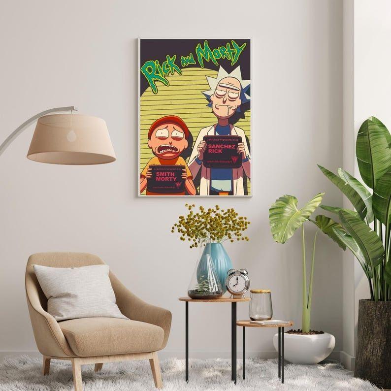 Rick And Morty Poster, Manga Poster, Cartoon Wall Art, Rick And Morty Print