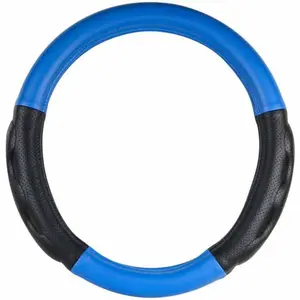 18 Inch Deluxe Matte Blue Steering Wheel Cover W/ Black Comfort Pad