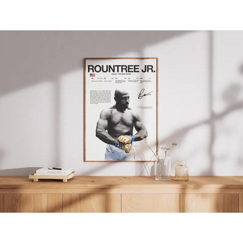 Khalil Rountree Jr Poster, UFC Wall Print, MMA Digital Download, Fighter Poster, Gym Poster, UFC Fan Room Decor, Gift for Him, ufc Champion