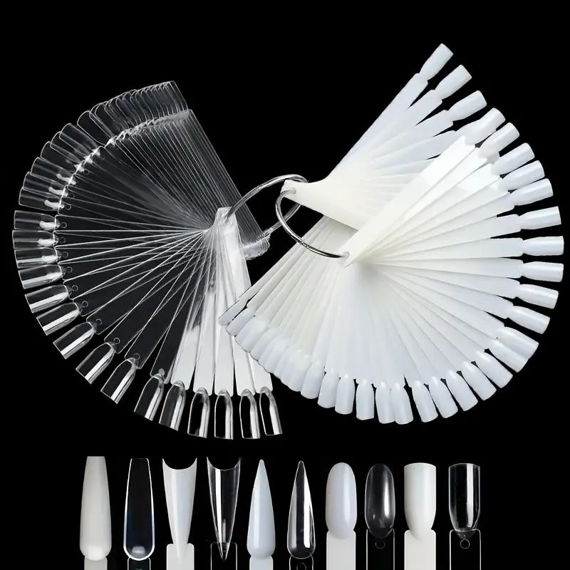 Clear Nail Swatches Sticks Nail Art Supplies For Nail Art Polish Display And Home, Transparent Nail Practice Tips Sample Sticks Color Display Board Accessories With Ring, Nail Art Tools
