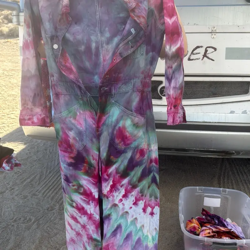 Handmade Winter Jump Suit - Ice Dye Design