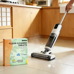 Floor Cleaner Tablets, Dissolvable Pre-Measured Deep Cleaning Cleaning Solution for Tile, Hardwood, Vinyl, Compatible with Robot Mops and Wet Dry Vacuums, Fresh Lemon Scent
