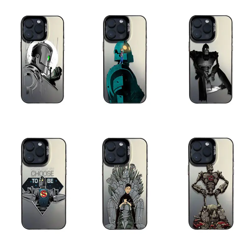 The Iron Giant TPU Laser Pattern Anti-Drop Smartphone Casing, Compatible with iPhone 17-11 & Samsung Galaxy S25-S21, Handheld Cellphone Devices Accessory