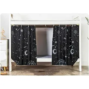 2 Panels Dormitory Bed Single Bed Shading Privacy Protection Cover, loft Bunk Bed Curtains