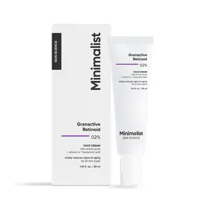 Minimalist 2% Granactive Retinoid Anti-Aging Night Moisturizer, Fragrance-Free UV-Protective Formula with Hyaluronic Acid, Moisturizers for Wrinkles & Fine Lines, Hydrate & Skin Repair for All Skin Types, 30ml