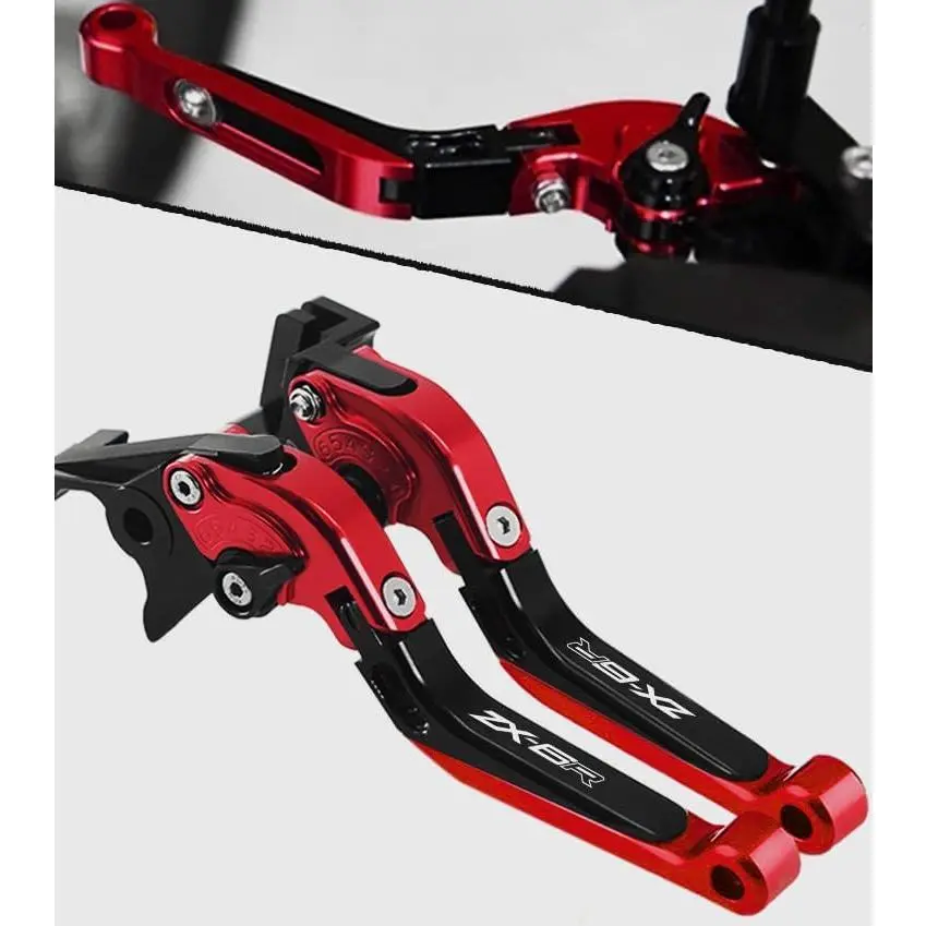 Motorcycle Brake and Clutch Levers Modified Parts for ZX6R ZX 6R 636 ZX-6R 2019 2020 2021 2022 2023 2024 2025 2026 Adjustable Foldable Extendable Handle Brake Lever Accessories (Red)