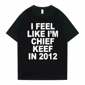 Vintage I Feel Like I'm Chief Keef In 2012 Viral Meme Men's Oversized Graphic T-Shirt | Retro 2010s Drill Rap Hip Hop Chief Keef Fan Streetwear Bootleg Novelty Gift Tee