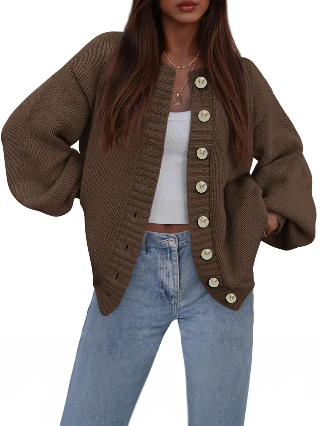 PRETTYGARDEN Women's Winter Chunky Cardigan 2026 Crew Neck Long Sleeve Button Up Knit Sweater PRETTYGARDEN Women's Winter Chunky Cardigan 2026 Crew Neck Long Sleeve Button Up Knit Sweater