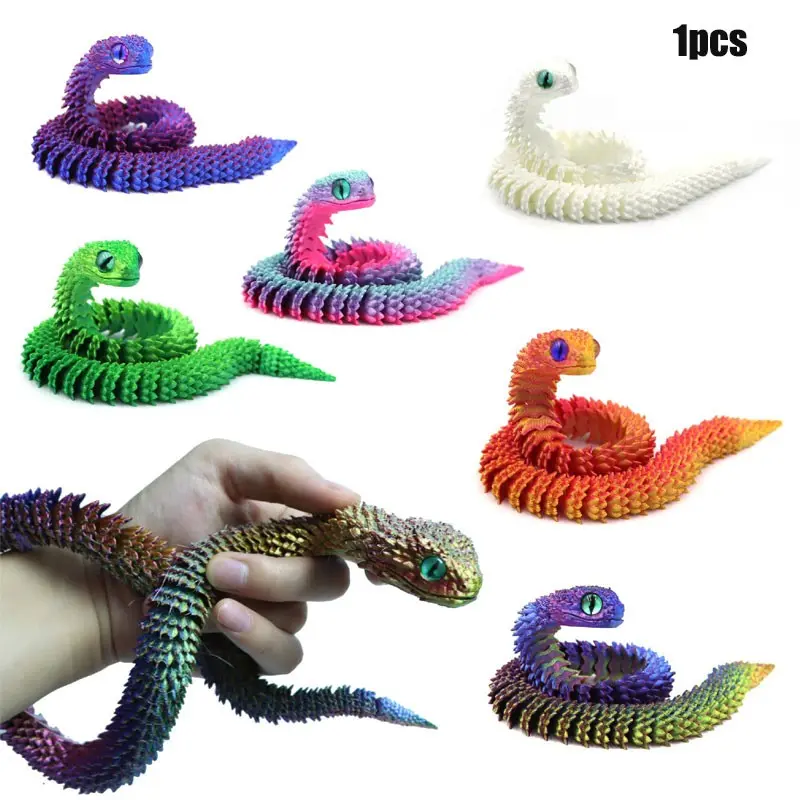 Snake Toy Model, Realistic Animal Design, Creative Blind Box Gift, Wholesale Plaything, Ideal for Display & Sale, Collectible Soft Animal