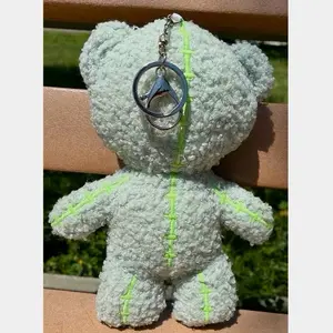 Faceless Love “Healing” Bear Keychain – Mint Glow Stitch Plush