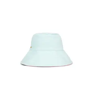 Lele Sadoughi Reversible Terry Long Brim Bucket Hat in Coral Sea