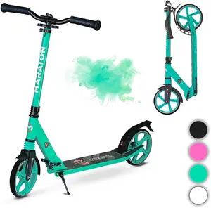 Maraton Kick Scooter Comfort 200, Green | Teen Scooters 8 Years Up | For Teens 8-18 Year Old | 220 lbs, XL Wheels, Lightweight | Durable Folding Scooter For Kids Ages 10-14 | Foldable Scooter for Teenagers. High Quality